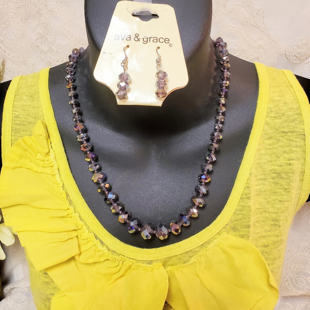 Ava & Grace Glass Bead Necklace Set
